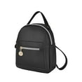 thumbnail image 1 of Odeerbi Backpack for Leather 2025 Casual Daypack Zippered Pockets Crossbody Convertible Shoulder Black, 1 of 4