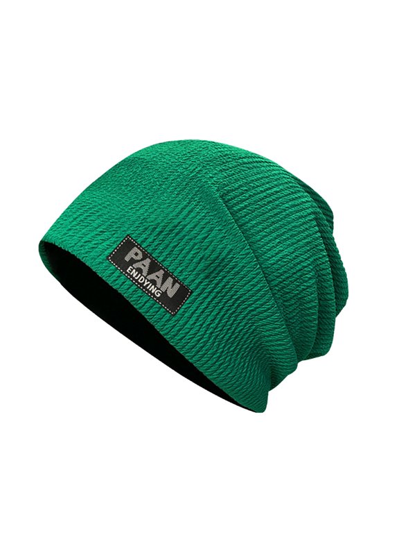 Beanie Caps for Men/Women Knit Hats Warm Breathable Windproof Baggy Stretch Crochet Winter Soft Wrap Outdoor Hat Green