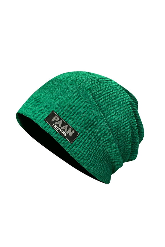 Beanie Caps for Men/Women Knit Hats Warm Breathable Windproof Baggy Stretch Crochet Winter Soft Wrap Outdoor Hat Green