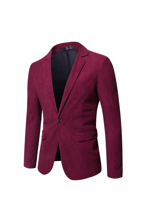 Blazer Jackets For Men Casual Blazer Autumn Winter Trendy Personality Solid Color Suit Red