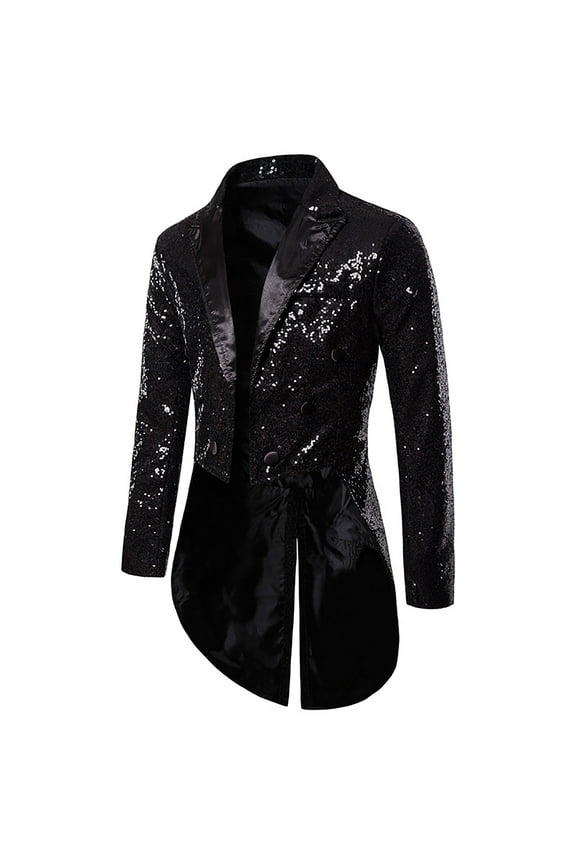 Blazer Jackets for Men Autumn And Winter Office Work Suit Jacket Personality Sequins 2025 Casual Suits Black