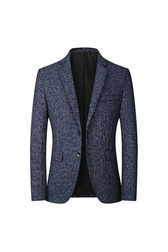 Blazer Jackets for Men Office Work Suit Jacket 2025 Casual Single-breasted Business 2025 Casual Suit Wool Coat Dark Blue
