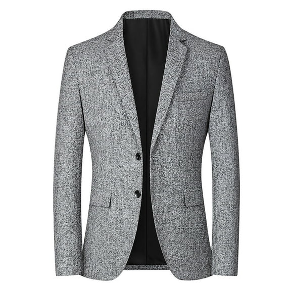 Odeerbi Blazer Jackets for Men Office Work Suit Jacket 2025 Casual Single-breasted Business 2025 Casual Suit Wool Coat Gray