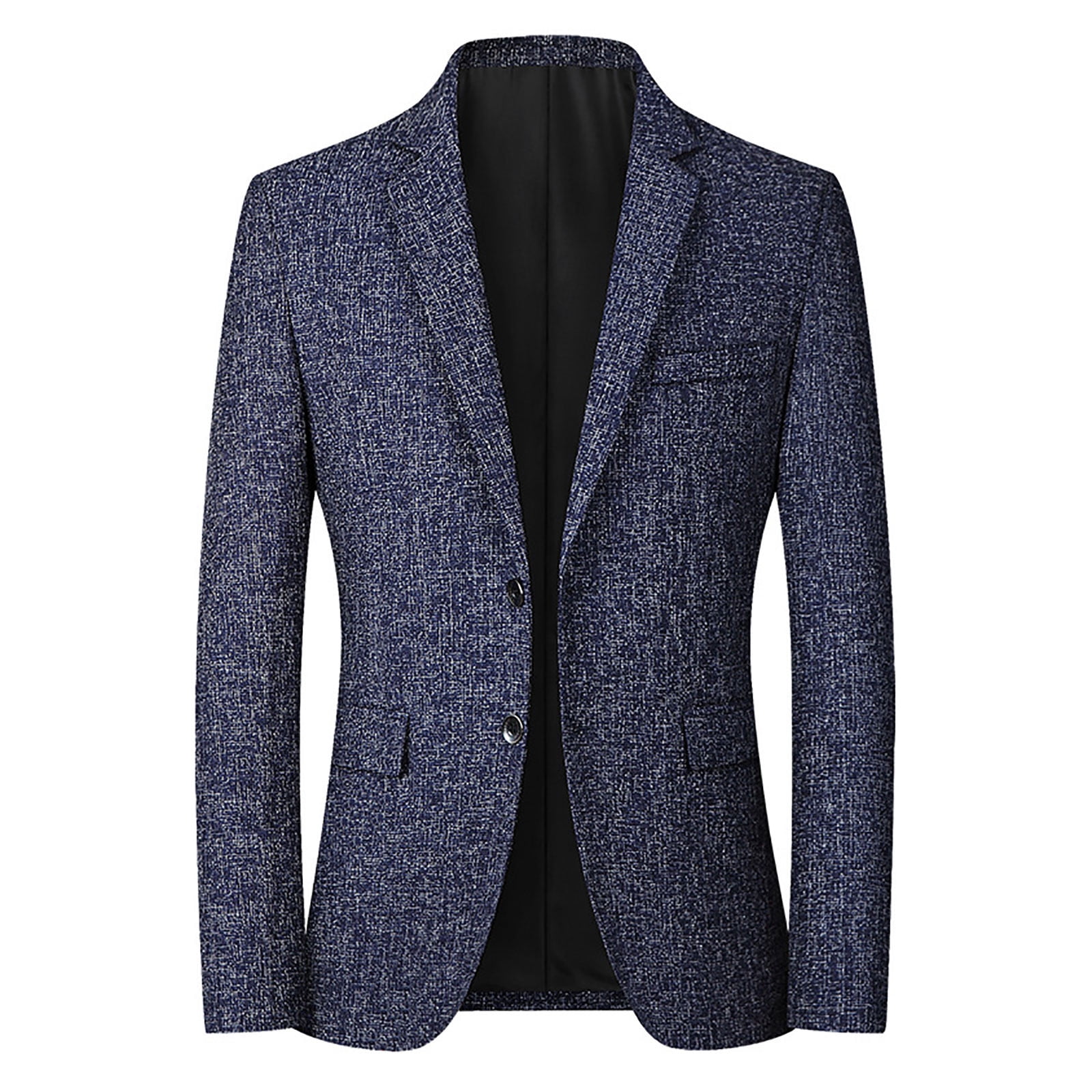 Odeerbi Blazer Jackets for Men Office Work Suit Casual Single-breasted Business Suit Wool Coat Black - Walmart.com