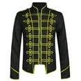thumbnail image 1 of Odeerbi Blazer Jackets for Men Outerwear Coats 2025 Casual Solid Festival Long Sleeve Stand Collar Steampunk Gothic Yellow, 1 of 8