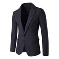thumbnail image 1 of Odeerbi Blazer for Men Autumn And Winter Suit Trendy Personality Solid Color Casual Suit Jacket Black, 1 of 3