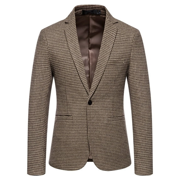 Odeerbi Blazer for Men Business 2025 Casual Suit Single Breasted Trendy Suit Wool Suit Coat Khaki