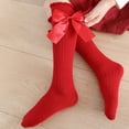 thumbnail image 1 of Odeerbi Bowknot Christmas Socks for Kids Boys Girls Mid-Calf Socks Fall Winter 2024 New Year's Red Socks Christmas Calf Socks Christmas Gift Stockings 3-12 Years Red, 1 of 5