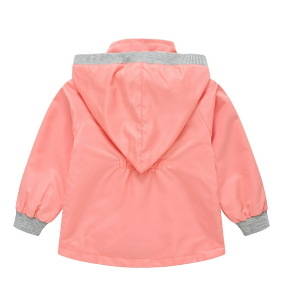 Odeerbi Boys Girls Winter Coat Baby Pure Color Autumn Children's Windbreaker Hat Detachable Cute Western Style