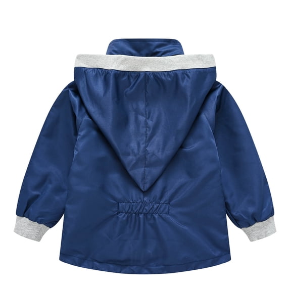 Odeerbi Boys Girls Winter Coat Baby Pure Color Autumn Children's Windbreaker Hat Detachable Cute Western Style