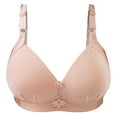 thumbnail image 1 of Odeerbi Bras for Women Lingerie Striped Bra Wire Free Underwear One-Piece Everyday Underwear Beige Refer to Size Chart In Description, 1 of 4