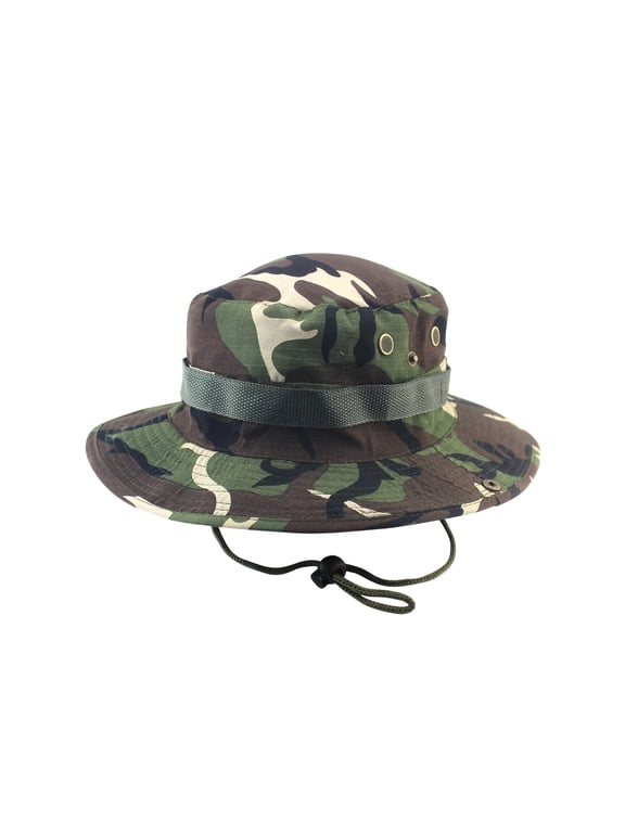 Bucket Hat For Men Women Outddor Sun Hat Unisex Bush Fishing Hiking Round Camouflage Cap H