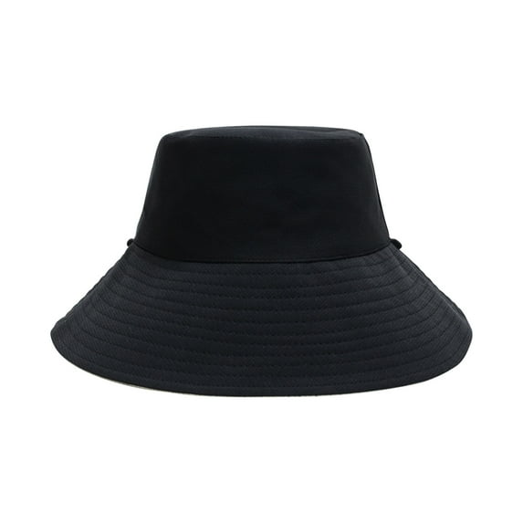 Odeerbi Bucket Hat For Men Women Trendy Solid Color Double Sided With Windproof Cord Cap Sun Hat Blue