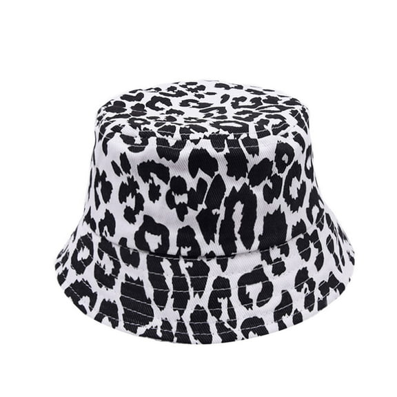 Odeerbi Bucket Hats for Sun Protection Fishermen Hat for Boys Girls Summer Camouflage Leopard Pattern Hat Outdoor Toddler Kids UV-proof Beach Cap Black