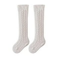 thumbnail image 1 of Odeerbi Cable Knit Cotton Stocking for Toddler Boys Girls Solid Color Stocking, 1 of 3