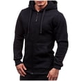 thumbnail image 1 of Odeerbi Cardigan For Men New Trendy All-Match Zipper Hooded Sweater Coat Solid Color Cardigan Dark gray, 1 of 3