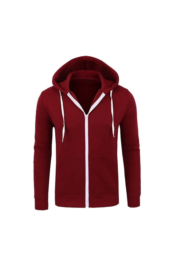 Cardigan For Men 2025 New Trendy All-Match Zipper Hooded Sweater Coat Solid Color Cardigan Dark gray