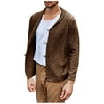 thumbnail image 1 of Odeerbi Cardigan Sweaters For Men Fall Winter Sweaters Trendy 2024 Casual Button Long Sleeve 2024 Casual Solid Coat Blouse Yellow, 1 of 8