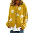 thumbnail image 1 of Odeerbi Cardigan Sweaters For Women Fall Winter Sweaters Trendy 2025 Casual Floral Printed Long Sleeve Knitted Coat Tops Yellow, 1 of 5