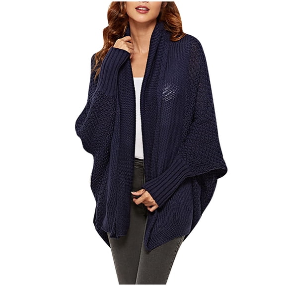 Odeerbi Cardigan Sweaters For Women Knit Cardigan 2025 Casual Solid Color Loose Top Long Sleeve V-Neck Orange