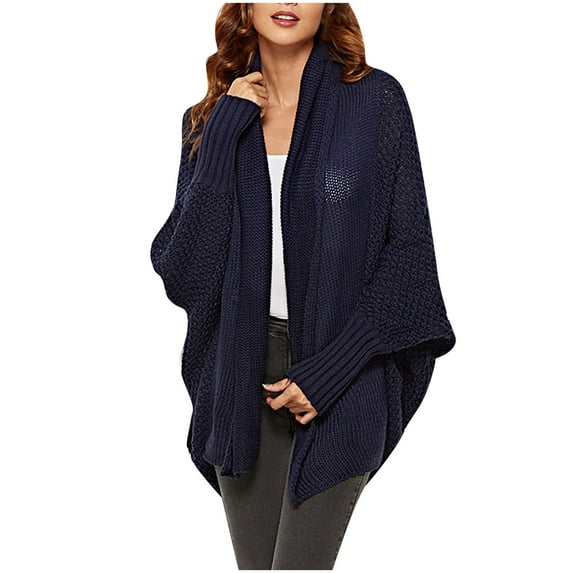 Odeerbi Cardigan Sweaters For Women Knit Cardigan 2025 Casual Solid Color Loose Top Long Sleeve V-Neck Orange