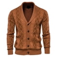 thumbnail image 1 of Odeerbi Cardigan for Men Knitted Sweater Trendy Long-Sleeved Sweater Cardigan Solid Color Lapel Jacket Blue, 1 of 4