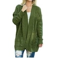 thumbnail image 1 of Odeerbi Cardigan for Women 2024 Cable Knit Open Front Cardigan Sweater Loose Slouchy Oversized Wrap Chunky Pocket Sweaters Coat Green, 1 of 8
