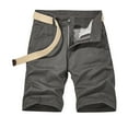 thumbnail image 1 of Odeerbi Cargo Bermuda Shorts for Men 2024 Casual Solid Zipper Button Pockets Cropped Shorts Gray, 1 of 4