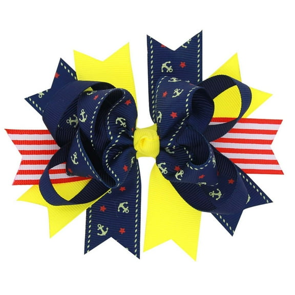 Odeerbi Children Headband Independence Day Hair Clip Bow Bound Clip Baby Hair Accessories
