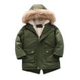 thumbnail image 1 of Odeerbi Children's Velvet Padded Coat Winter 2025 Fashion Hooded Boy's Cotton Coat Cotton-padded Jacket, 1 of 4