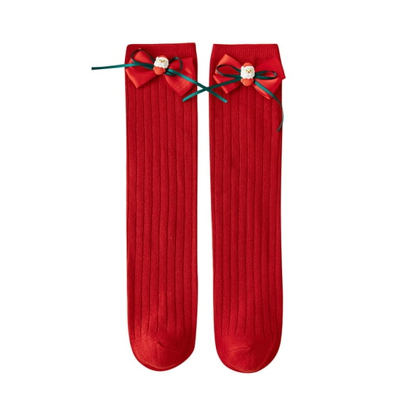 Odeerbi Christmas Cotton Socks for Kids Boys Girls Mid-Calf Socks Crew Socks Children Casual Printed Mid Length Socks