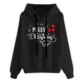 thumbnail image 1 of Odeerbi Christmas Crewneck Sweatshirt For Women Hoodied Sweatshirts Fashion 2025 Casual Printed Long Sleeve Blouse Printed Pullover Tops Black, 1 of 5