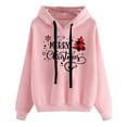 thumbnail image 1 of Odeerbi Christmas Crewneck Sweatshirt For Women Hoodied Sweatshirts Fashion 2025 Casual Printed Long Sleeve Blouse Printed Pullover Tops Pink, 1 of 5