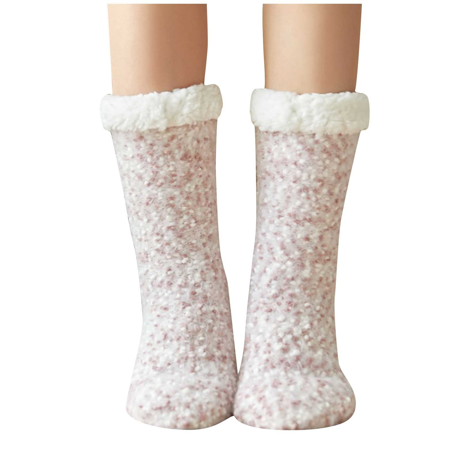 Odeerbi Christmas Fuzzy Socks for Women 2024 Winter Warm MidCalf Sleep