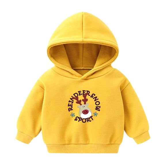 Odeerbi Christmas Hoodied Sweatshirt For Boys Girls Toddler Autumn Winter Cartoon Printed Pullover Sweater Top Blue