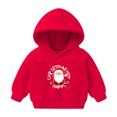 thumbnail image 1 of Odeerbi Christmas Hoodied Sweatshirt For Boys Girls Toddler Autumn Winter Cartoon Printed Pullover Sweater Top Red, 1 of 4