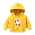 thumbnail image 1 of Odeerbi Christmas Hoodied Sweatshirt For Boys Girls Toddler Autumn Winter Cartoon Printed Pullover Sweater Top Yellow, 1 of 3