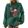 thumbnail image 1 of Odeerbi Christmas Hoodies Sweatshirts For Women Fashion Printing Long Sleeve Pocket Casual Pullover Shirt Blouse Green, 1 of 6