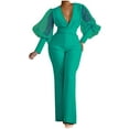 thumbnail image 1 of Odeerbi Christmas Jumpsuits For Women 2025 Fashion Winter Solid Sequins Patchwork Long Sleeve V-Neck Jumpsuits Hot Pink, 1 of 6