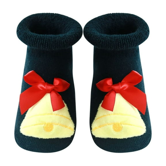 Odeerbi Christmas Non-Slip Slipper Socks for Baby Infant Boys Girls Prewalker Walking Shoes Thermal Cotton Socks Children Winter Thick Keep Warm Comfortable Socks
