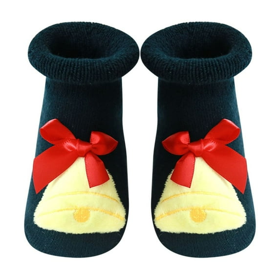 Odeerbi Christmas Non-Slip Slipper Socks for Baby Infant Boys Girls Prewalker Walking Shoes Thermal Cotton Socks Children Winter Thick Keep Warm Comfortable Socks