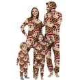 thumbnail image 1 of Odeerbi Christmas Onesie Pajamas for Family Holiday Hooded Sleep Jumpsuit Long Sleeve Family Christmas Pajamas Matching Sets Dad Stripe Print Jumpsuit Sleepwear Xmas PJs Set Multicolor, 1 of 6