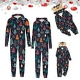 thumbnail image 1 of Odeerbi Christmas Onesie Pajamas for Family Holiday Hooded Sleep Jumpsuit Long Sleeve Family Christmas Pajamas Matching Sets Kids Lattice Print Jumpsuit Sleepwear Xmas PJs Set Multicolor, 1 of 1