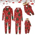 thumbnail image 1 of Odeerbi Christmas Onesie Pajamas for Family Holiday Hooded Sleep Jumpsuit Long Sleeve Family Christmas Pajamas Matching Sets Mom Lattice Print Jumpsuit Sleepwear Xmas PJs Set Multicolor, 1 of 6