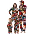 thumbnail image 1 of Odeerbi Christmas Onesie Pajamas for Family Holiday Sleep Jumpsuit Long Sleeve Family Christmas Pajamas Matching Sets Dad Fashion Printed Hooded Jumpsuit Sleepwear PJs Set Red, 1 of 5