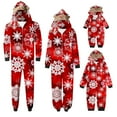 thumbnail image 1 of Odeerbi Christmas Onesie Pajamas for Family Holiday Sleep Jumpsuit Long Sleeve Family Christmas Pajamas Matching Sets Dad Jumpsuit Set Printed Sleepwear Family Matching PJs Set Red, 1 of 5