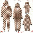 thumbnail image 1 of Odeerbi Christmas Onesie Pajamas for Family Holiday Sleep Jumpsuit Long Sleeve Family Christmas Pajamas Matching Sets Infant Fashion Lattice Print Plush Jumpsuit Sleepwear PJs Set Beige, 1 of 5