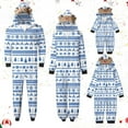 thumbnail image 1 of Odeerbi Christmas Onesie Pajamas for Family Holiday Sleep Jumpsuit Long Sleeve Family Christmas Pajamas Matching Sets Infant Lattice Print Plush Jumpsuit Sleepwear PJs Set Light Blue, 1 of 4