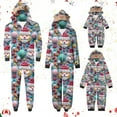 thumbnail image 1 of Odeerbi Christmas Onesie Pajamas for Family Holiday Sleep Jumpsuit Long Sleeve Family Christmas Pajamas Matching Sets Kids Fashion Lattice Print Plush Jumpsuit Sleepwear PJs Set Gray, 1 of 5