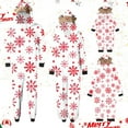thumbnail image 1 of Odeerbi Christmas Onesie Pajamas for Family Holiday Sleep Jumpsuit Long Sleeve Family Christmas Pajamas Matching Sets Mom Printed Loungewear Jumpsuit Sleepwear Xmas PJs Set White, 1 of 6